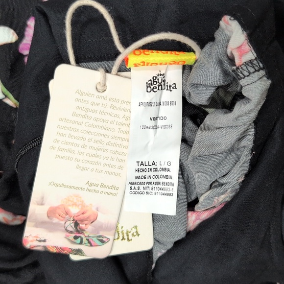 NWT Agua Bendita Dunna Moss FloralMaxi Dress Large